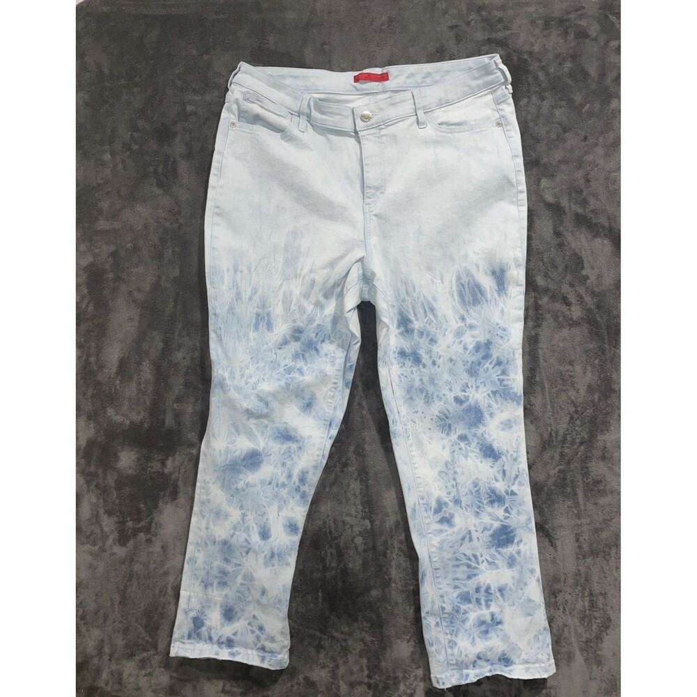 Jennifer Lopez Women's Size 18 Blue&White Sculpt Mid-rise Denim Jean Capri